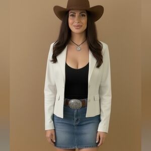 Danier - Cream Genuine Leather Blazer Jacket